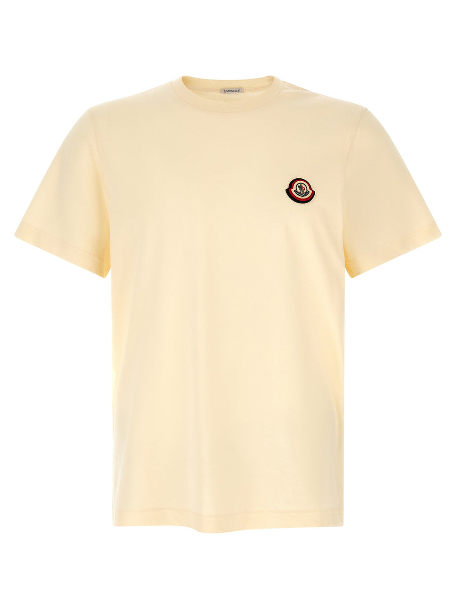 Moncler Logo Patch T-Shirt — Beige