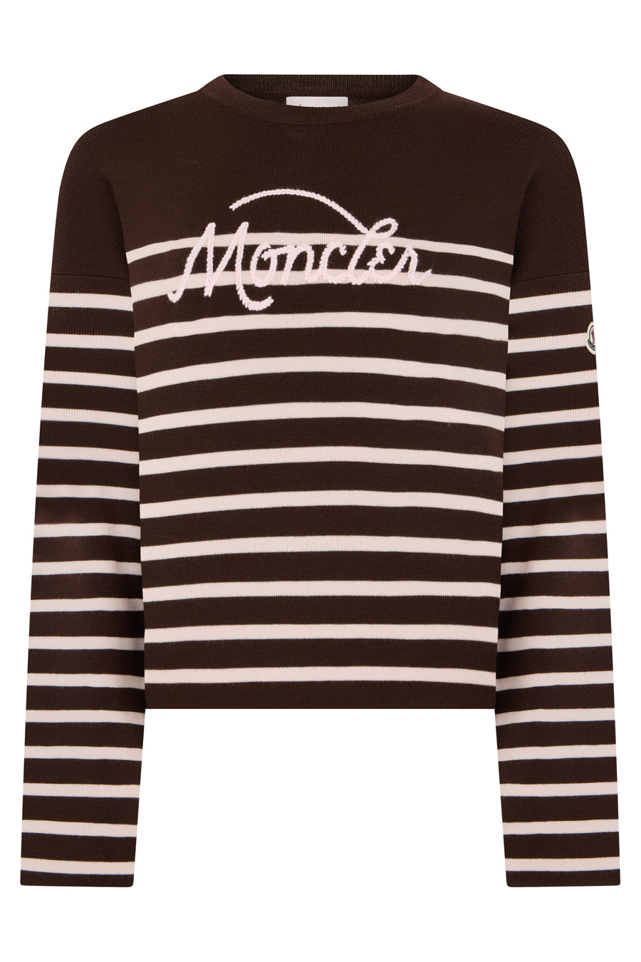 Long-Sleeve Striped Sweater Brown-Pink Brown/pink Virgin Wool