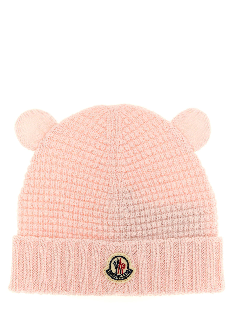 Moncler Enfant Teddy Bear Ear Beanie — Pink