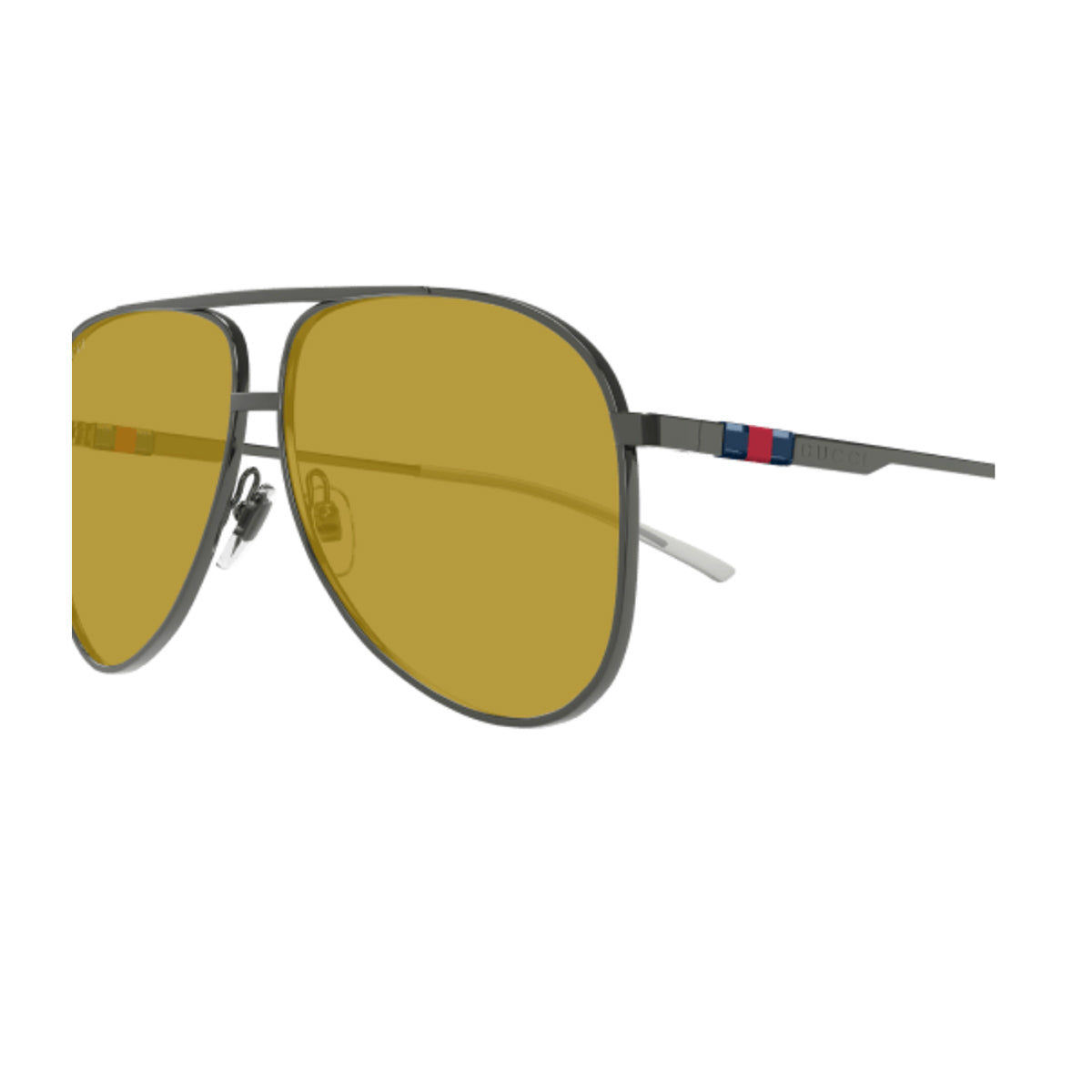 Gucci GG1677S Linea Web 003 Ruthenium Brown Grigio Metal Occhiali Da Sole