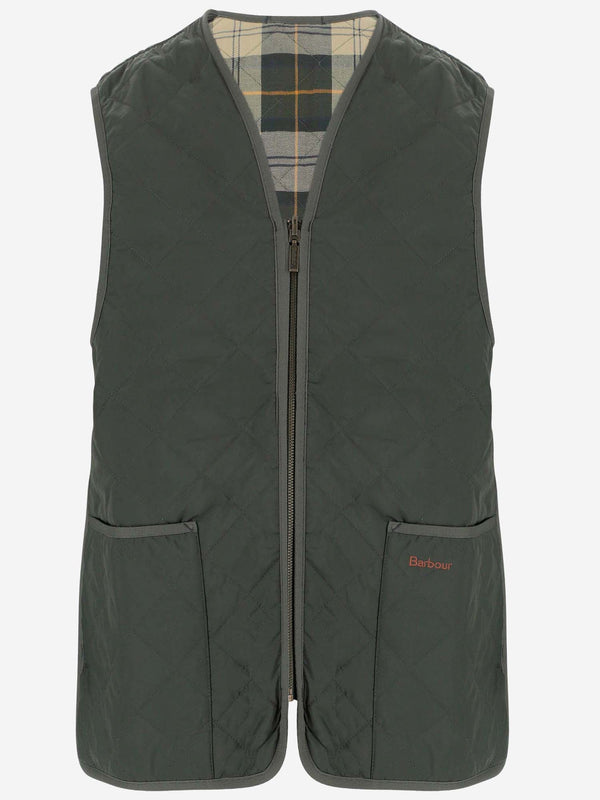 Quilted Reversible Gilet Green Polyamide Waistcoats & Gilets