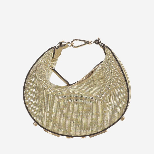 Mini Leather Shoulder Bag Fendigraphy Gold