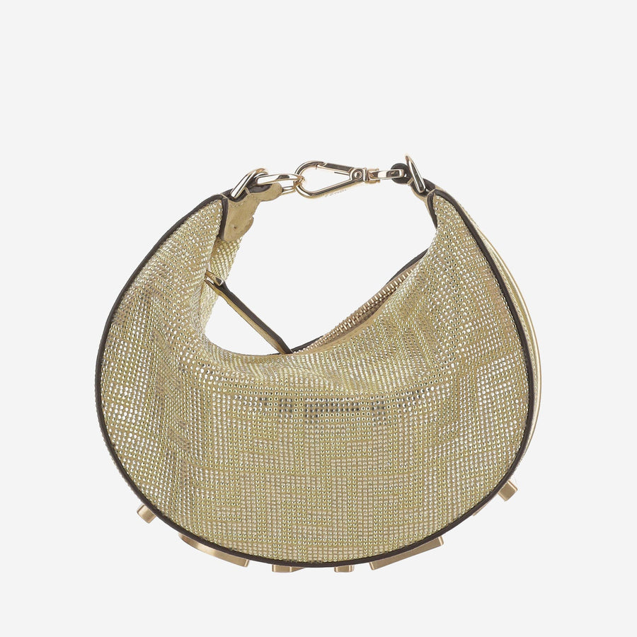 Mini Leather Shoulder Bag Fendigraphy Gold