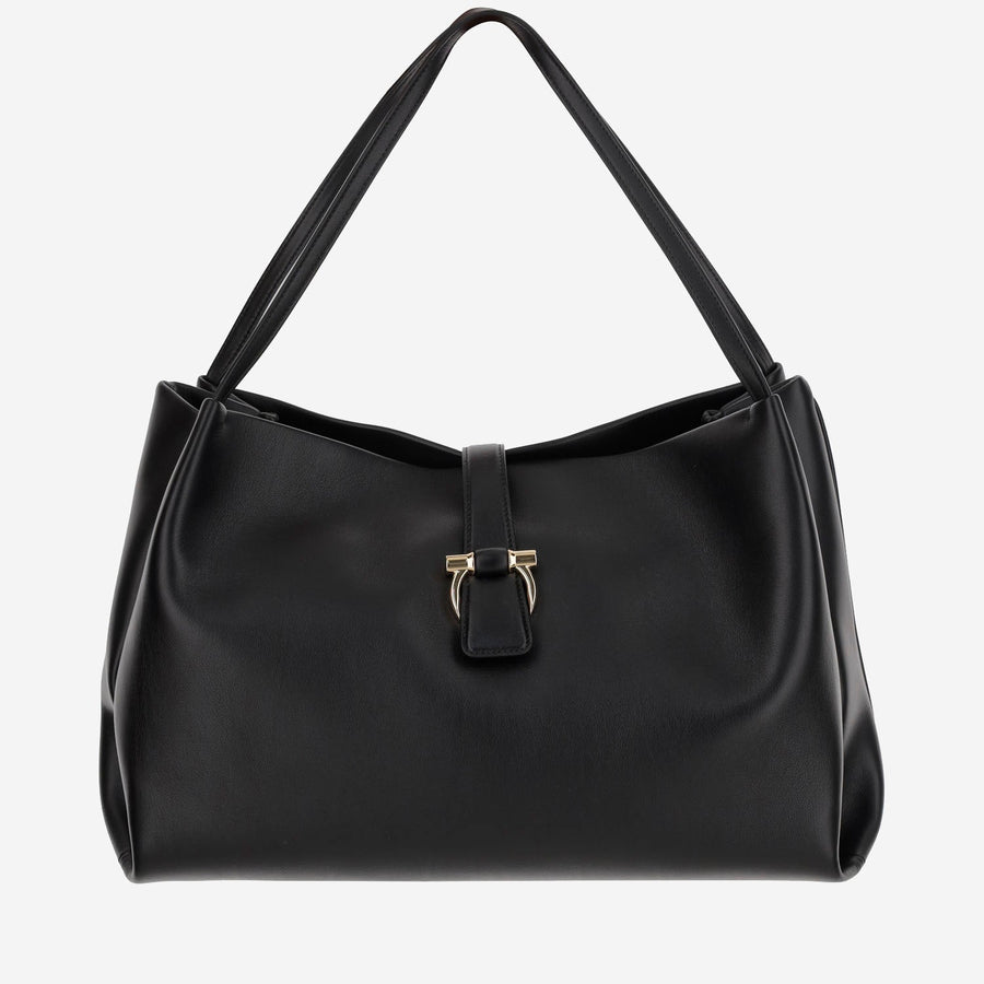 Leather Shoulder Bag Black Calfskin