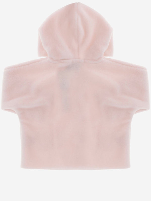 Hooded Bamboo-Blend Coat Pink Polyester