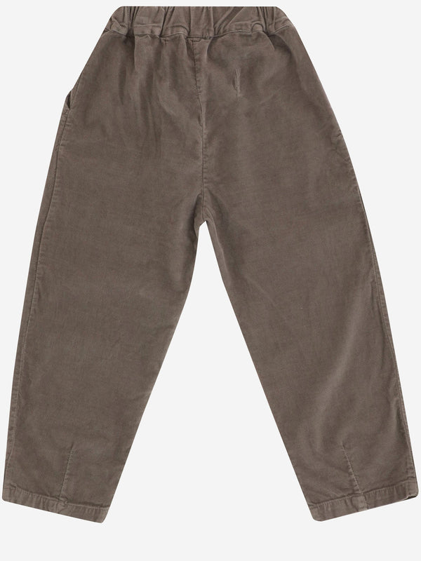 Stretch Cotton Velvet Pants Taupe Trousers