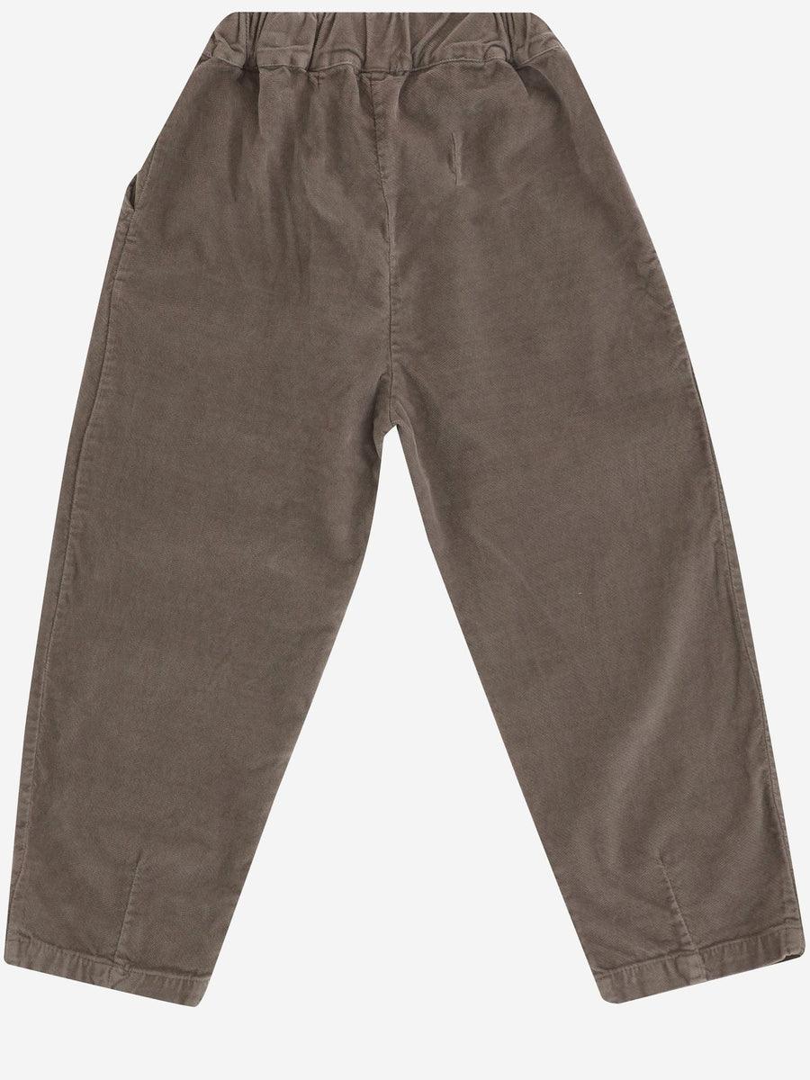 Stretch Cotton Velvet Pants Taupe Trousers