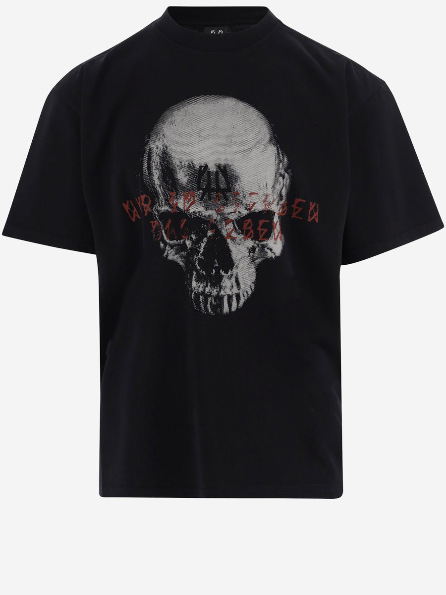 Cotton T-Shirt With Logo Print Black T-shirts