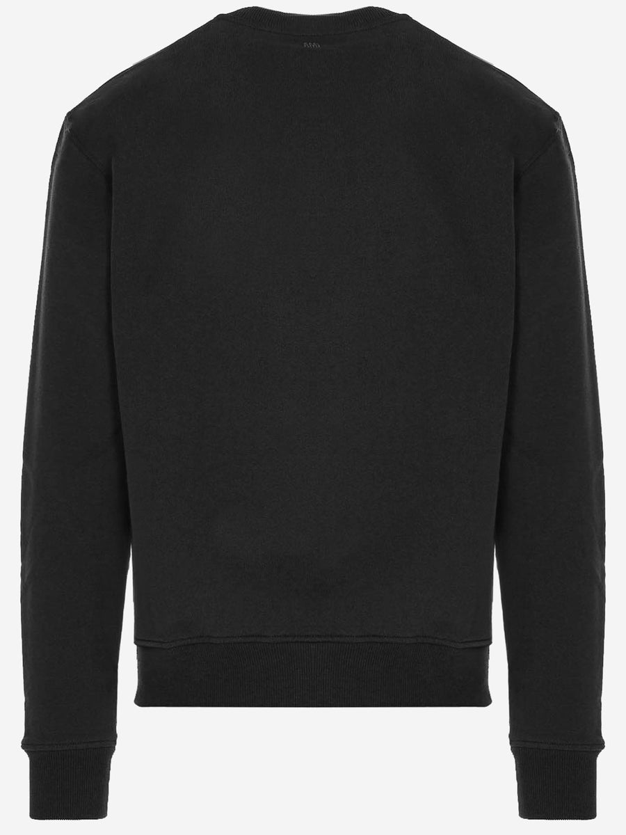 Sweatshirt Stretch Cotton With Logo Black Sweatshirts