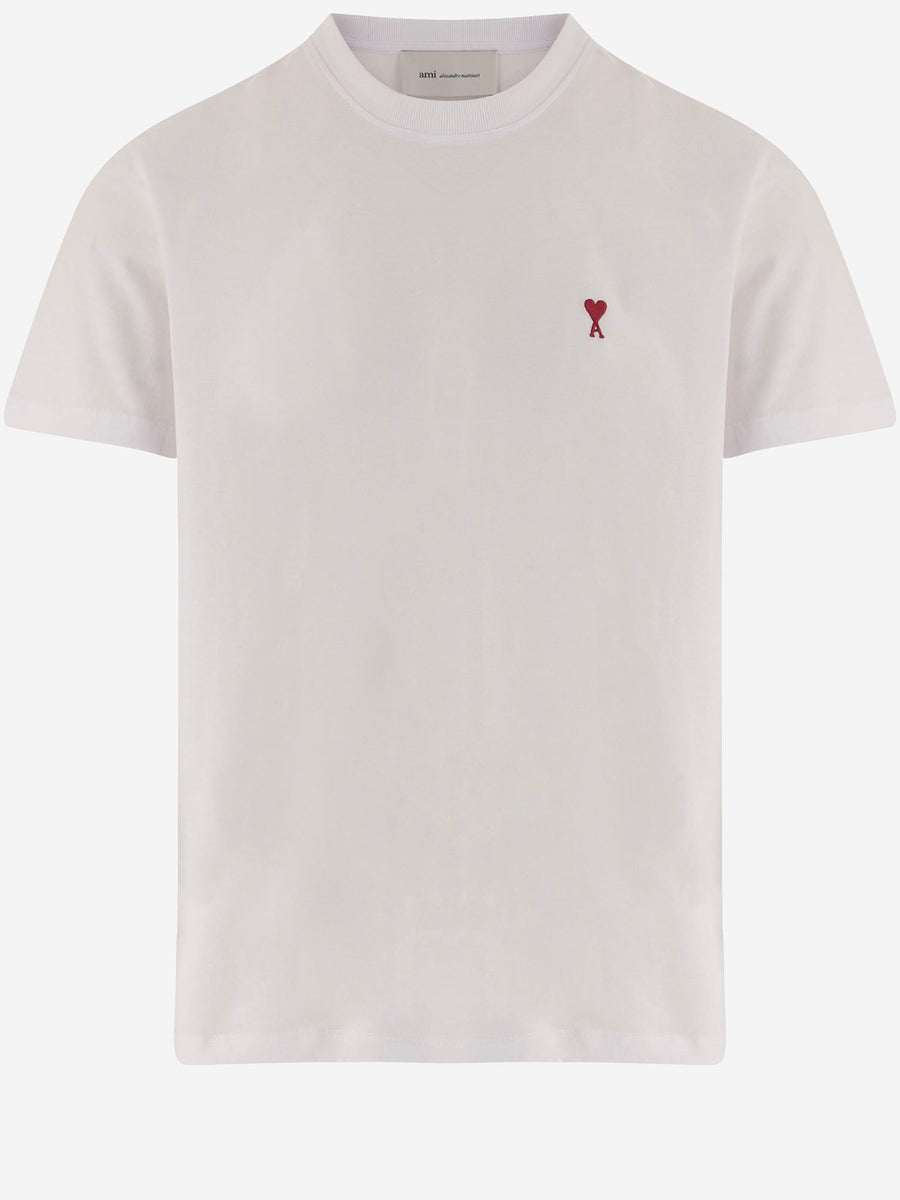 Cotton T-Shirt With Embroidered Logo White T-shirts