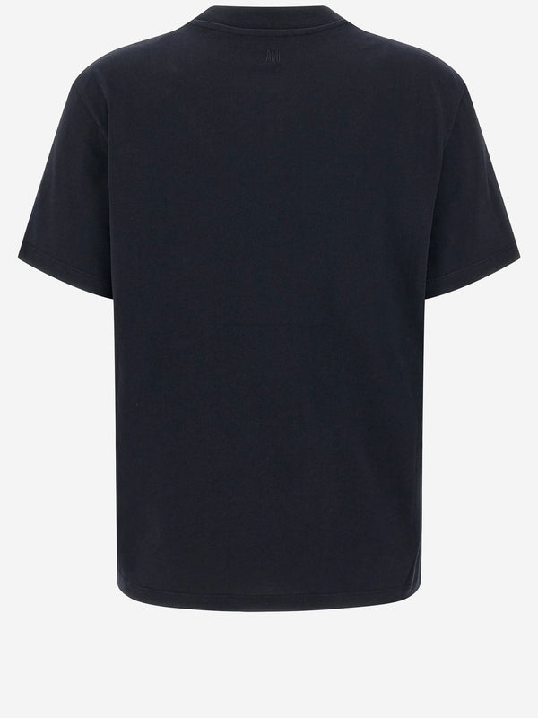 Cotton T-Shirt With Embroidered Logo Navy T-shirts