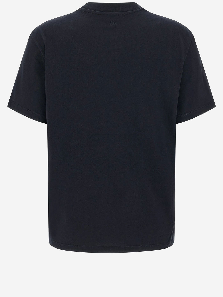 Cotton T-Shirt With Embroidered Logo Navy T-shirts