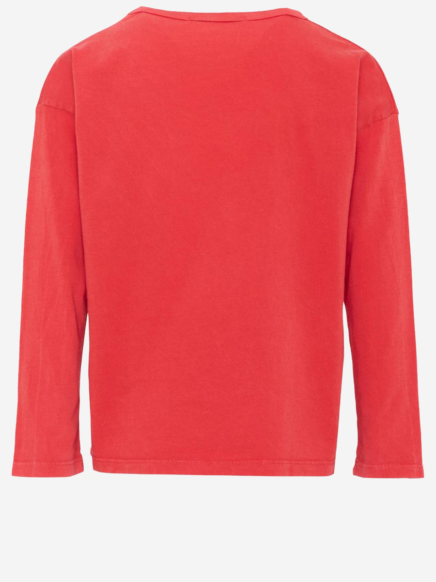 Long-Sleeved Cotton T-Shirt, Red Organic T-shirts