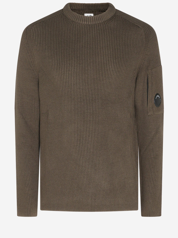 Cotton-Blend Knit Sweater Ivy Green