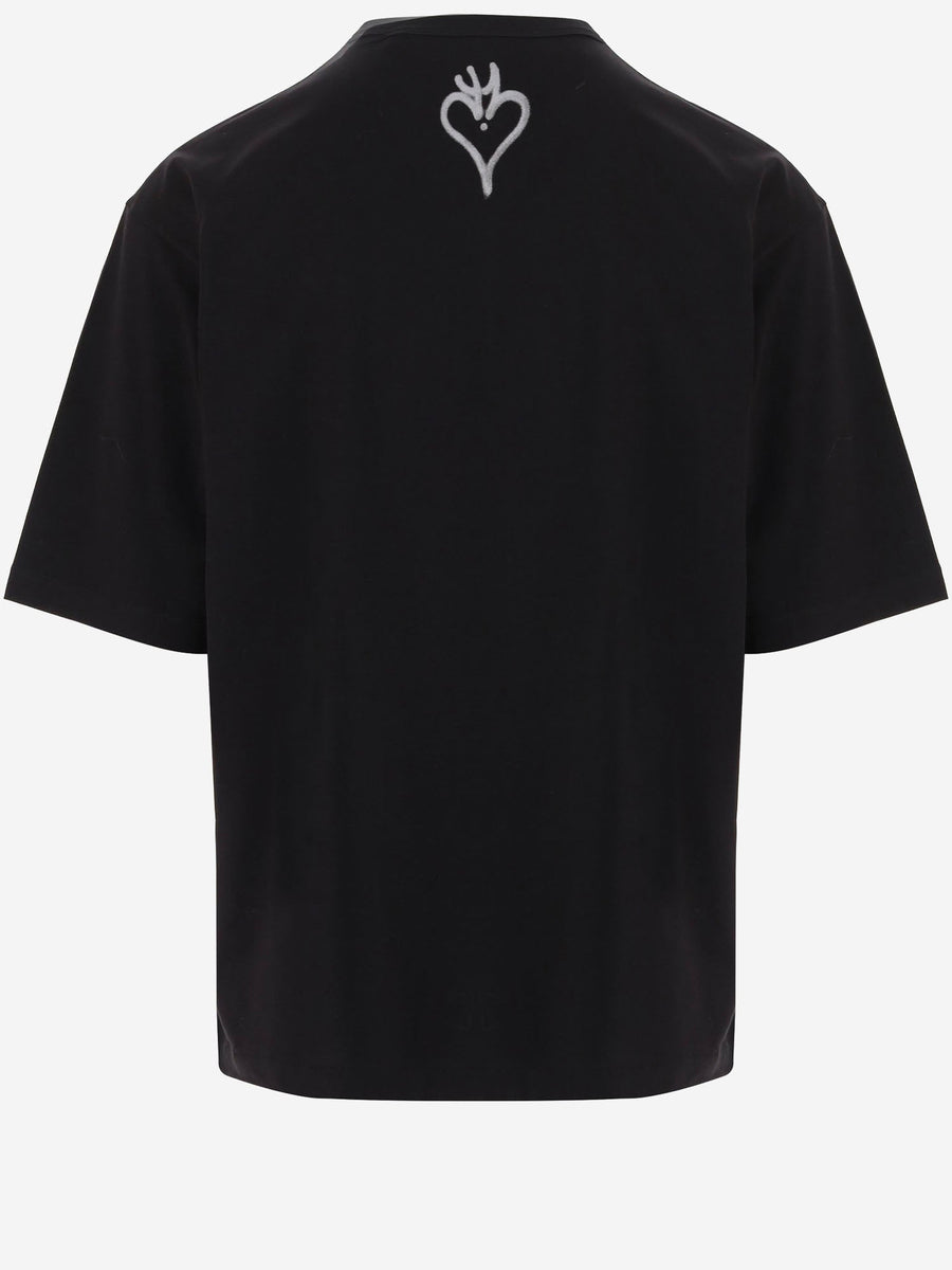Cotton T-Shirt With Logo Black T-shirts