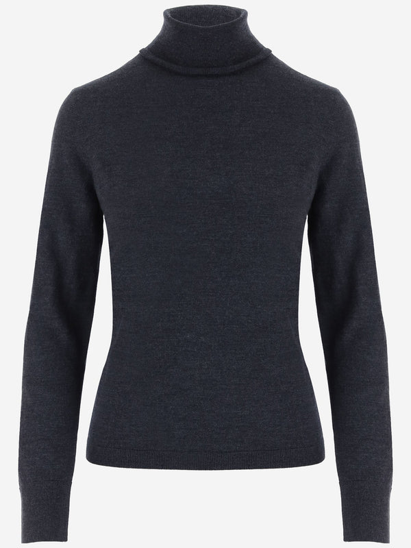 Cashmere Turtleneck Sweater Dark Grey Virgin Wool