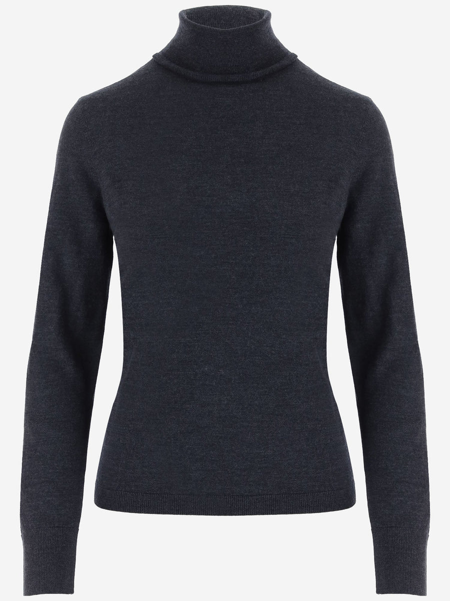 Cashmere Turtleneck Sweater Dark Grey Virgin Wool