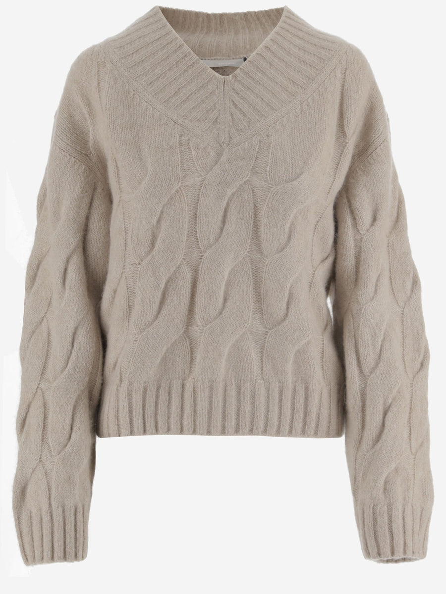 Beige Cashmere And Silk Sweater