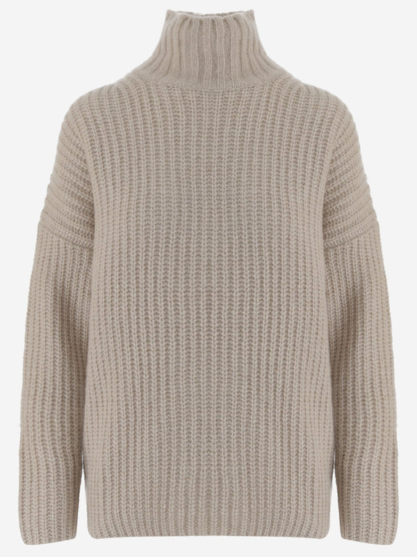 V-Neck Sweater Cashmere And Silk Beige