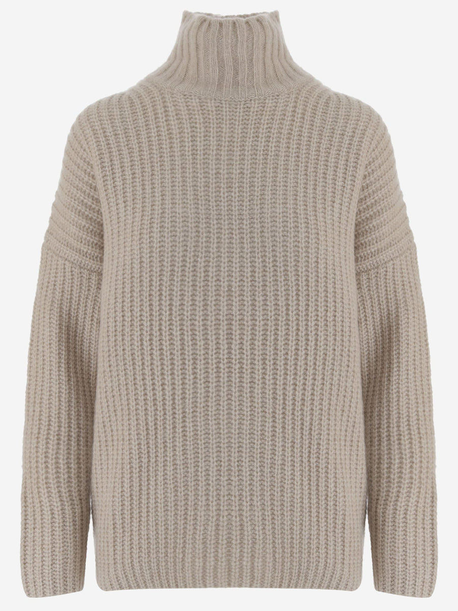 V-Neck Sweater Cashmere And Silk Beige