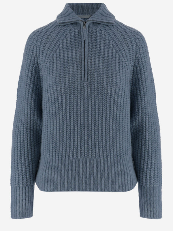 Sweater Cashmere And Silk Light Blue