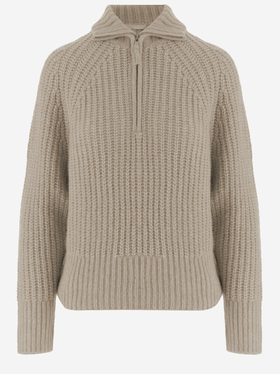 Sweater Cashmere And Silk Beige