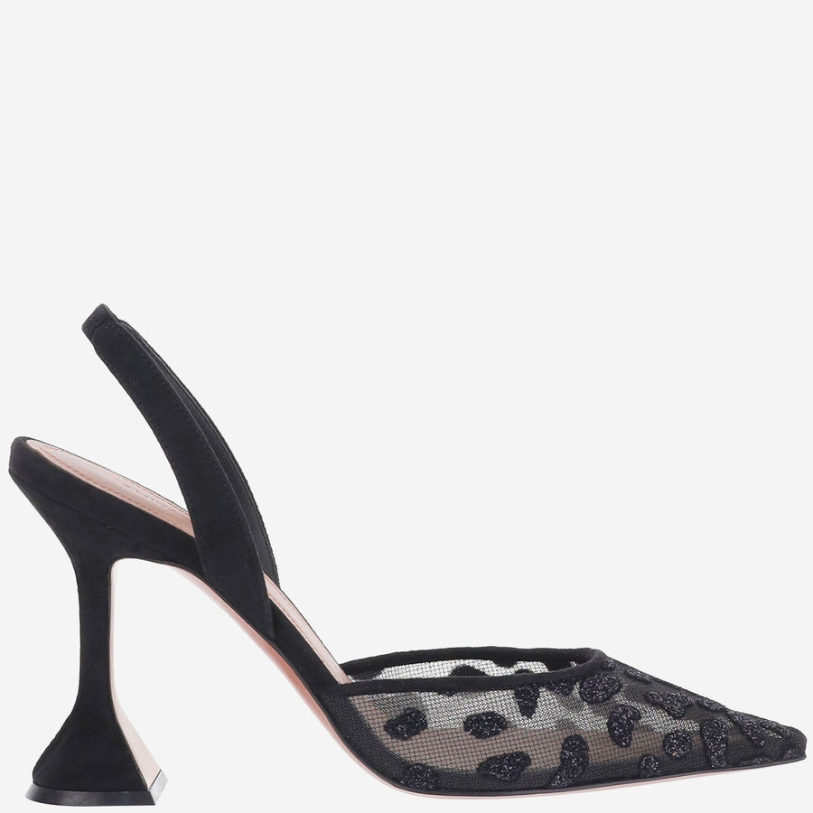 Slingback Pumps Holli Lace Black Suede And Mesh