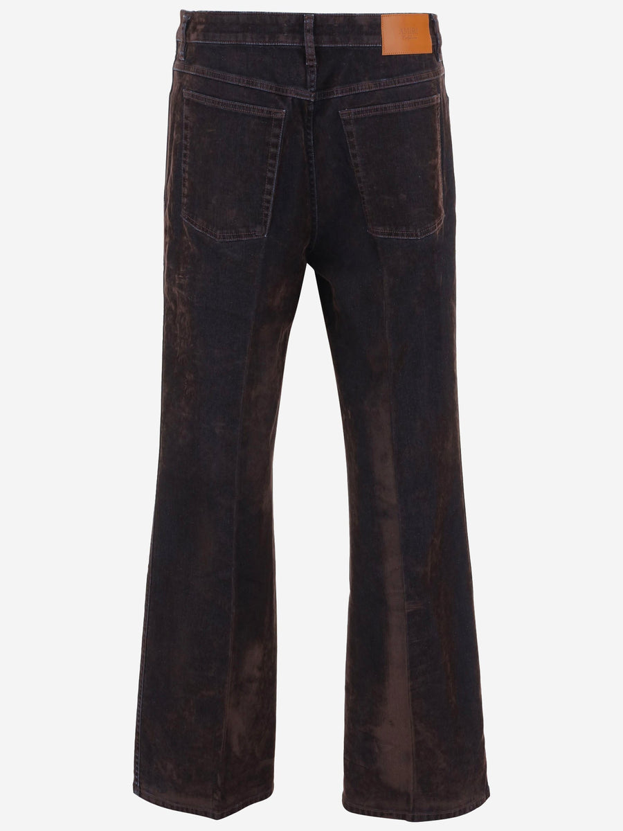 Jeans Velvet-Effect Stretch Cotton Brown