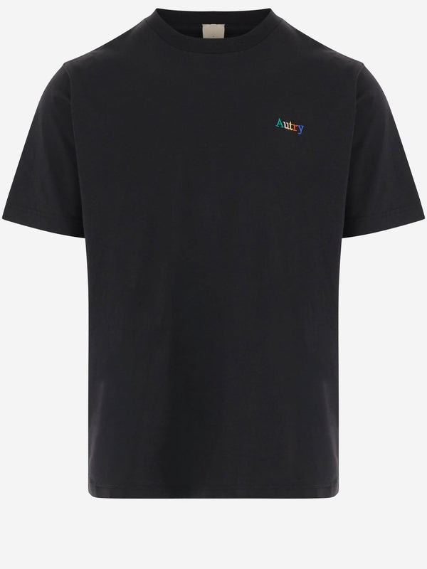 Cotton T-Shirt With Logo Black T-shirts