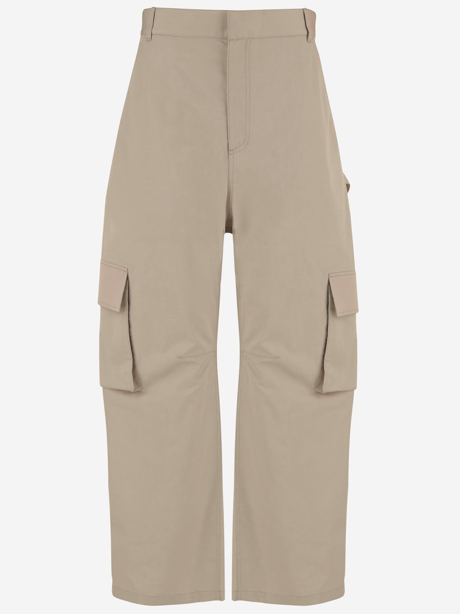 Cargo Pants Cotton Beige Trousers
