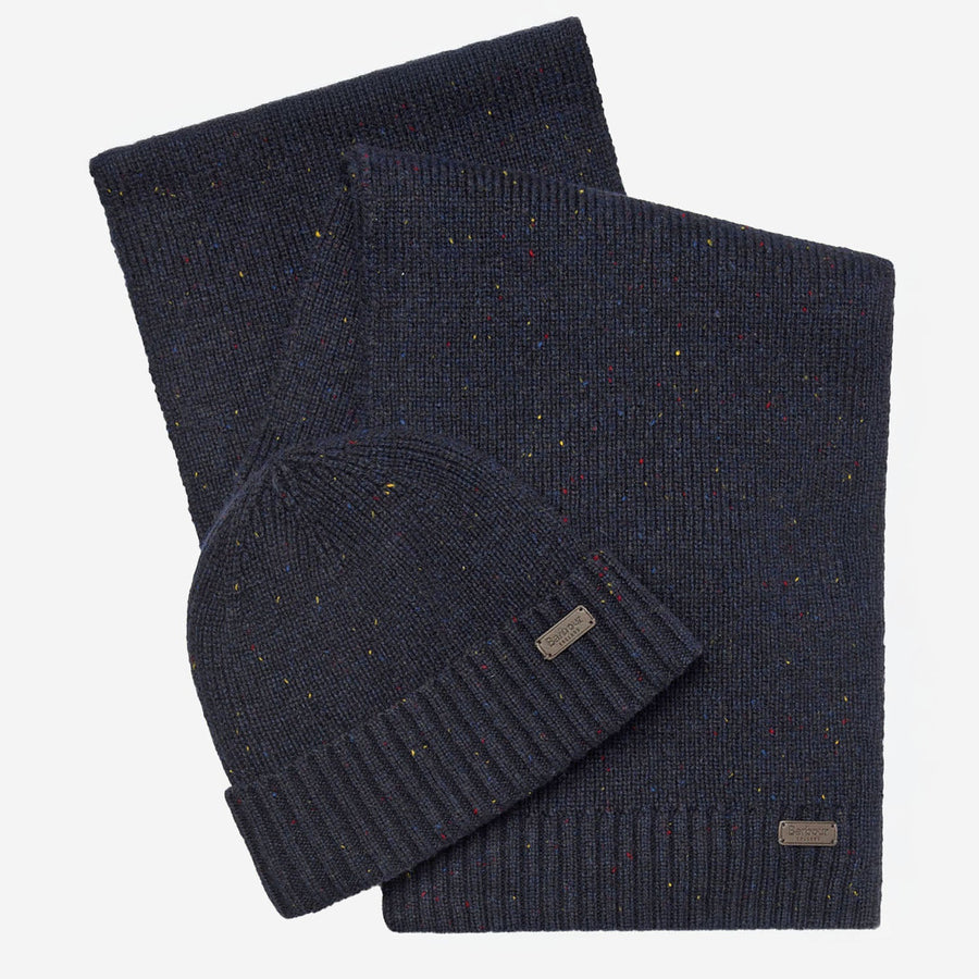 Hat And Scarf Set Carlton Fleck Navy Acrylic