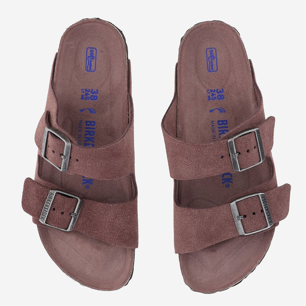 Sandals Arizona Pink Suede Leather And Cork