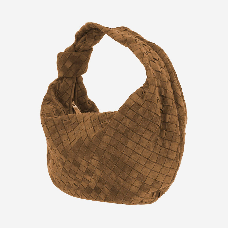 Shoulder Bag Jodie Suede Brown Calfskin