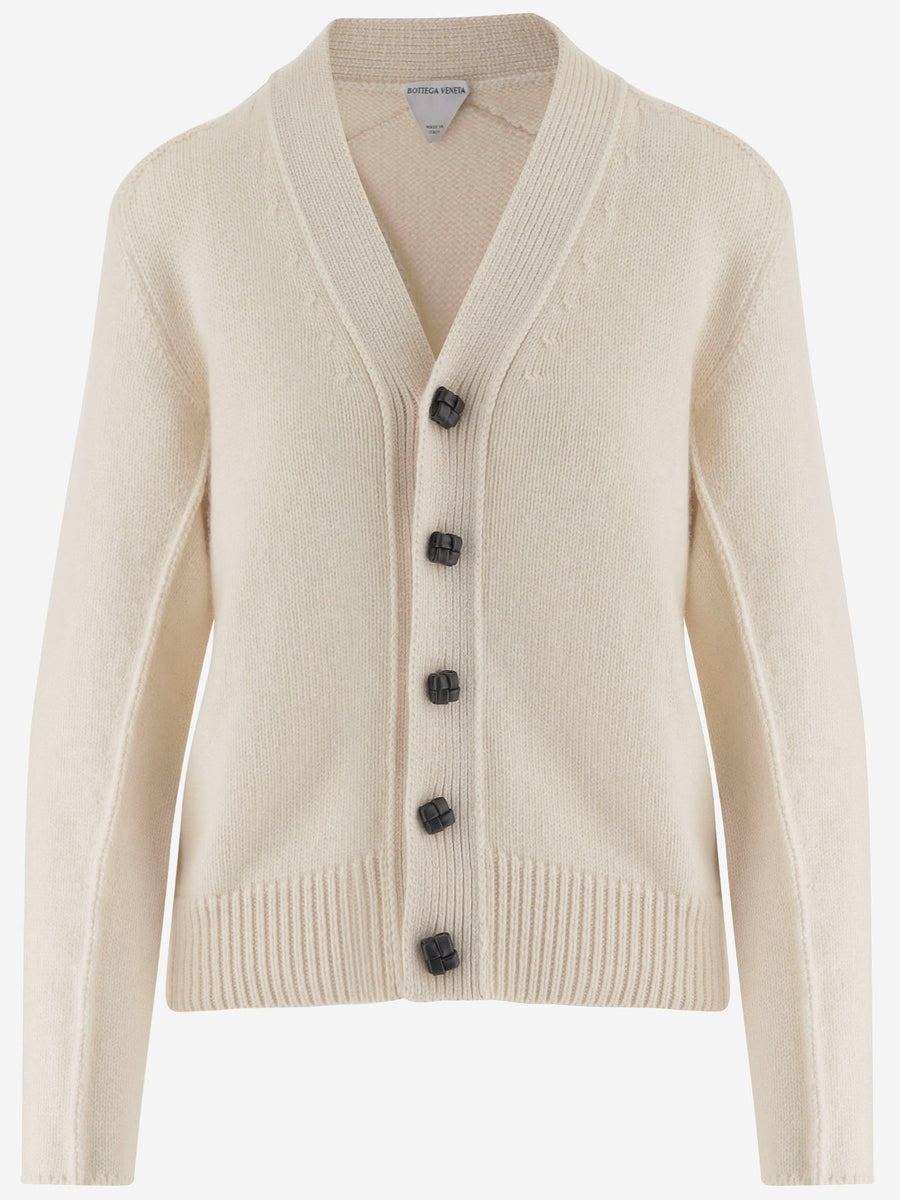Cardigan Stretch Wool-Blend Ivory