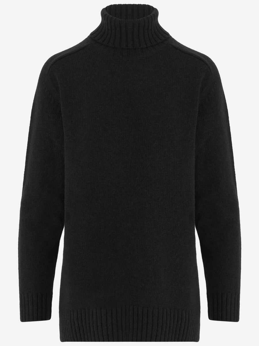 Turtleneck Sweater Wool And Cashmere Black Virgin