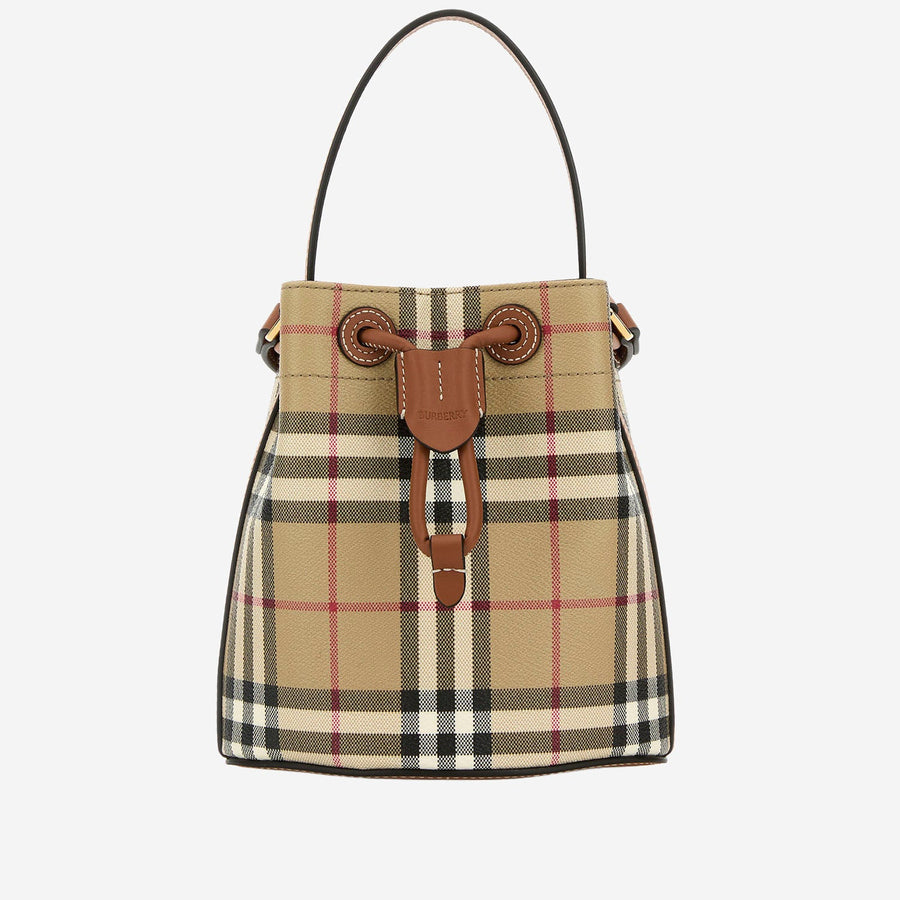 Bucket Bag Multicolour Check Polyurethane Shoulder