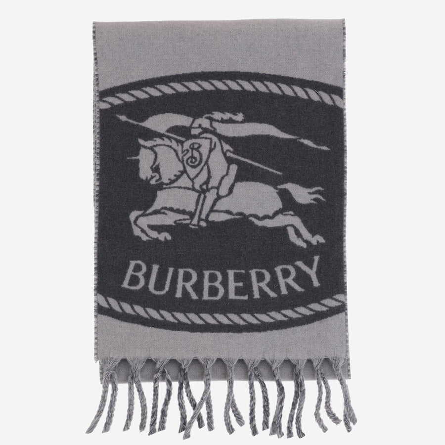 Reversible Cashmere Logo Scarf Grey