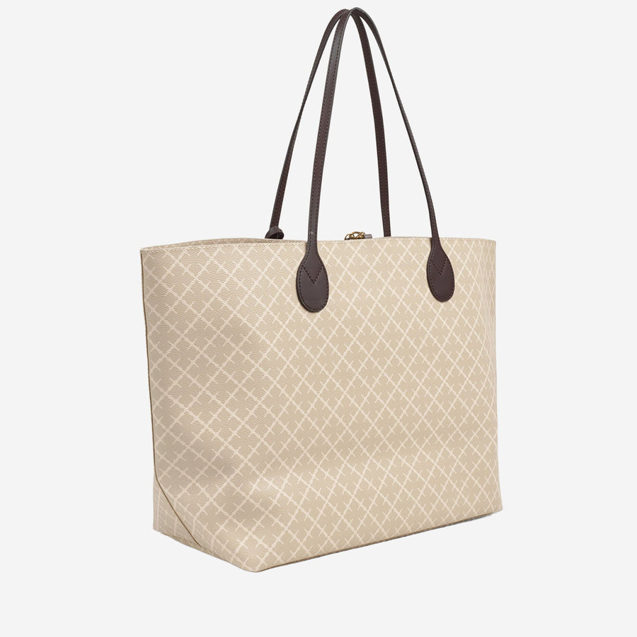 Shopping Bag Abigail Beige Polyvinyl Shoulder