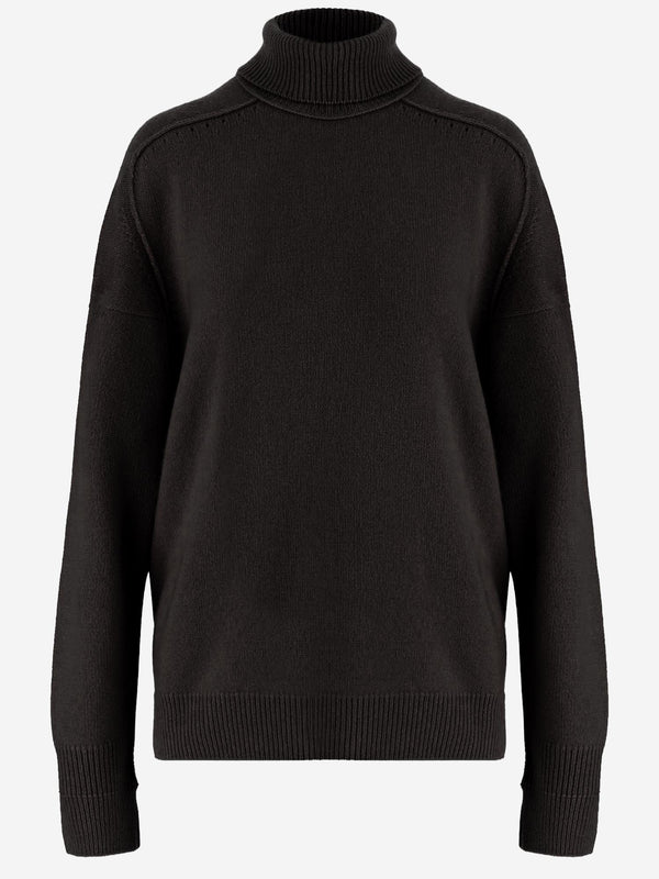 High Neck Cashmere Sweater Brown