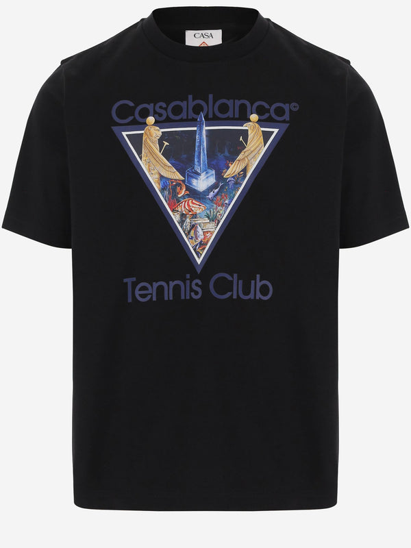 Cotton T-Shirt With Logo Print Black Organic T-shirts