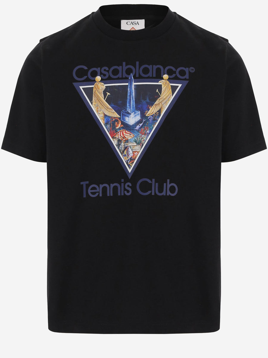 Cotton T-Shirt With Logo Print Black Organic T-shirts