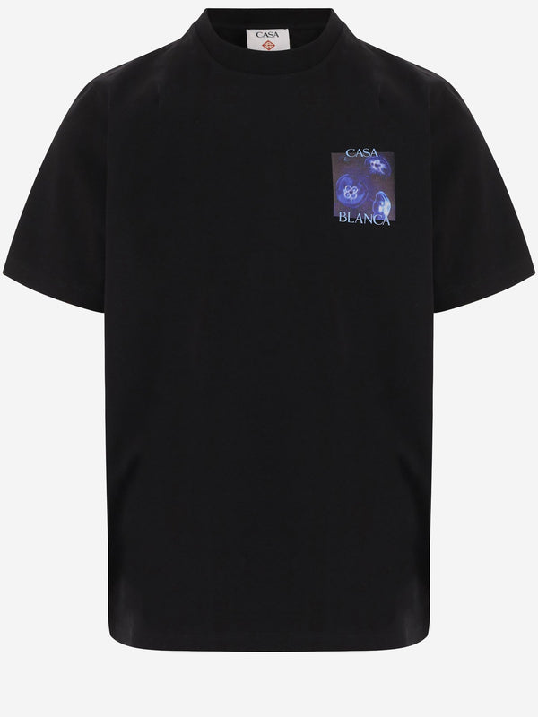 Printed Cotton T-Shirt Black Organic T-shirts
