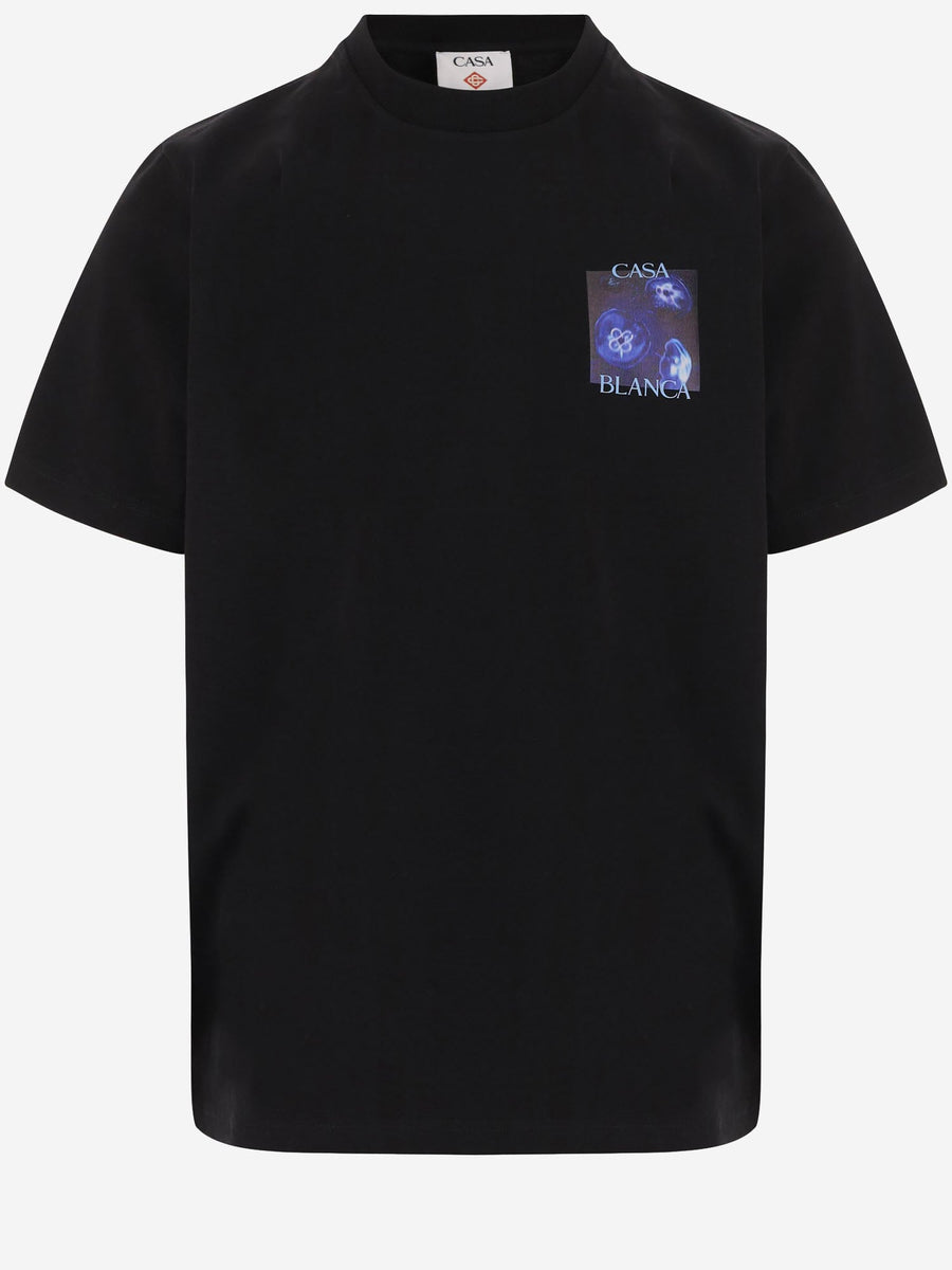 Printed Cotton T-Shirt Black Organic T-shirts