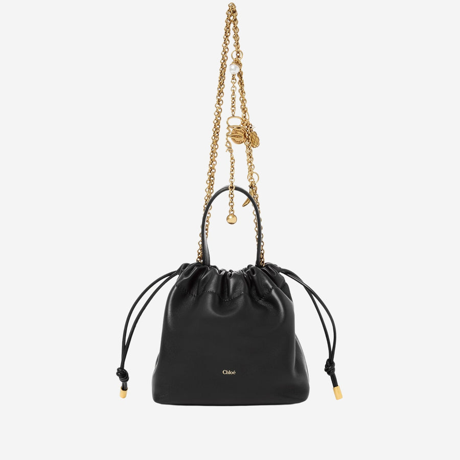 Mini Leather Shoulder Bag Black