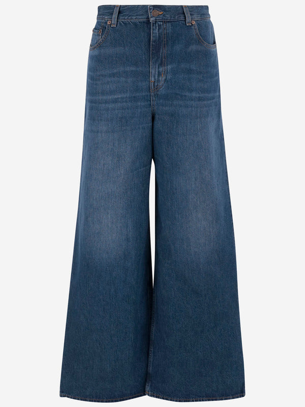 Jeans Cotton Denim Wide Leg