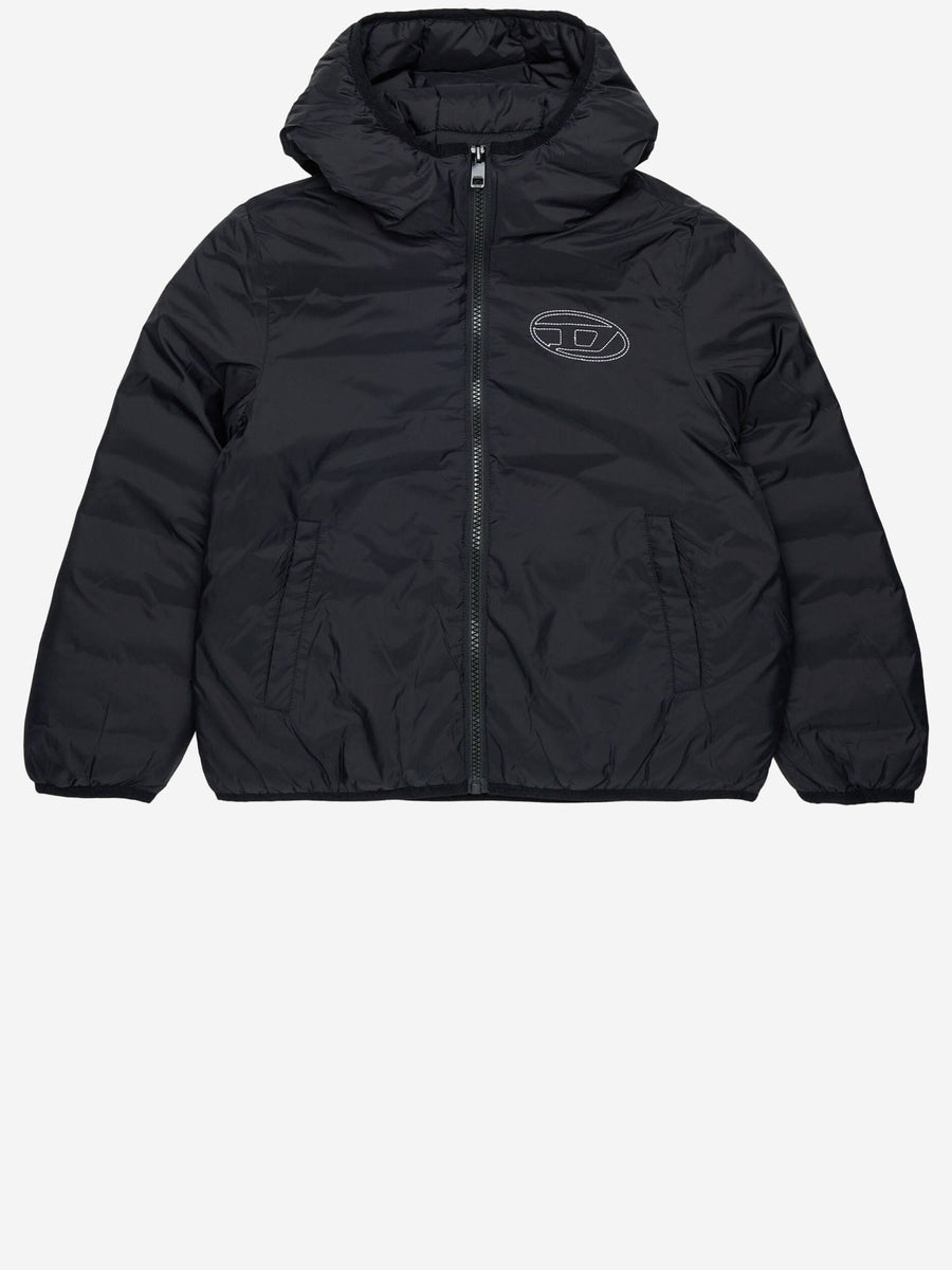 Hooded Nylon Jacket Black Polyamide (nylon)