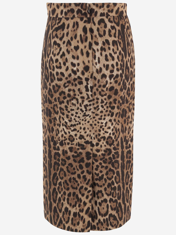 Skirt Stretch Viscose Animal Print Multicolour