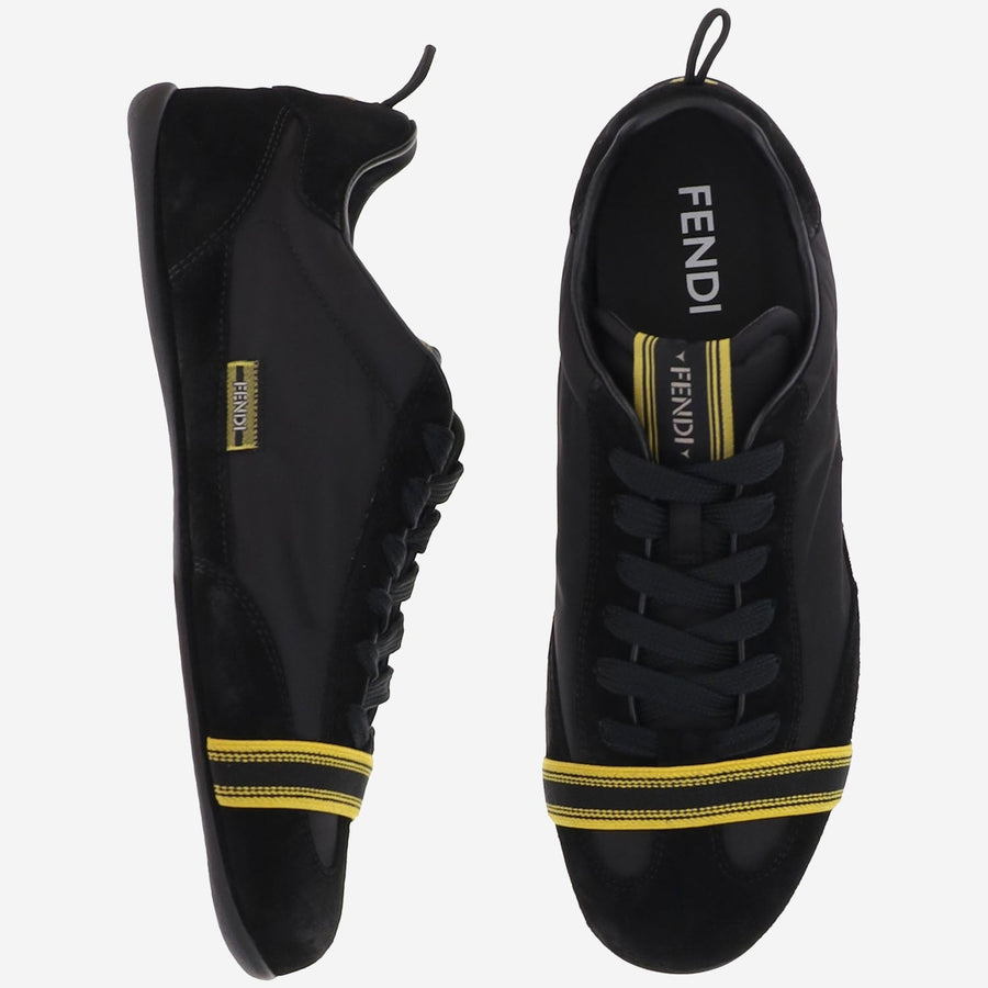 Sneakers Flow Suede And Fabric Black Polyamide Trainers