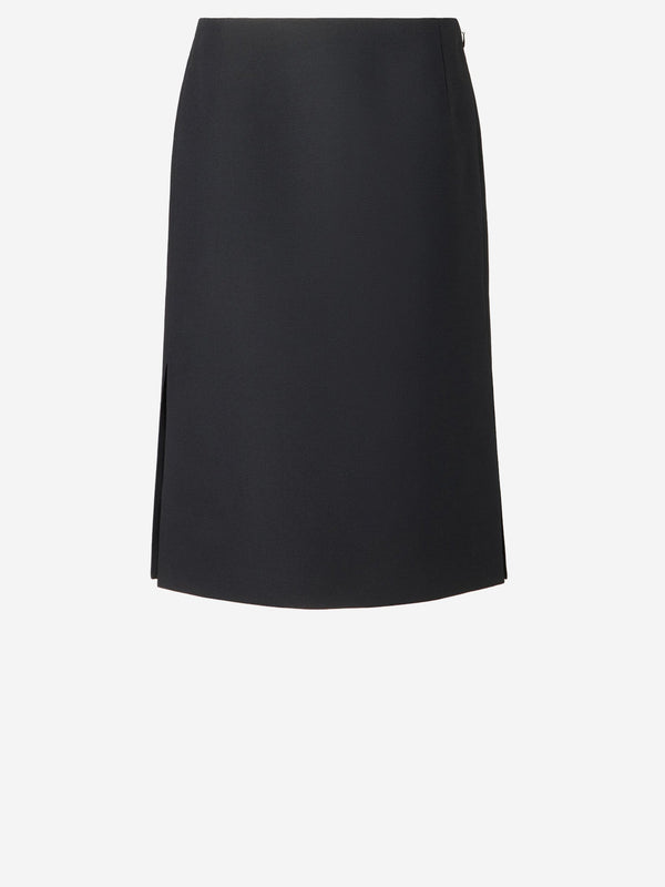 Midi Skirt Wool-Silk Black