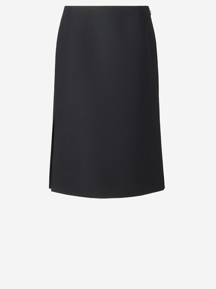 Midi Skirt Wool-Silk Black